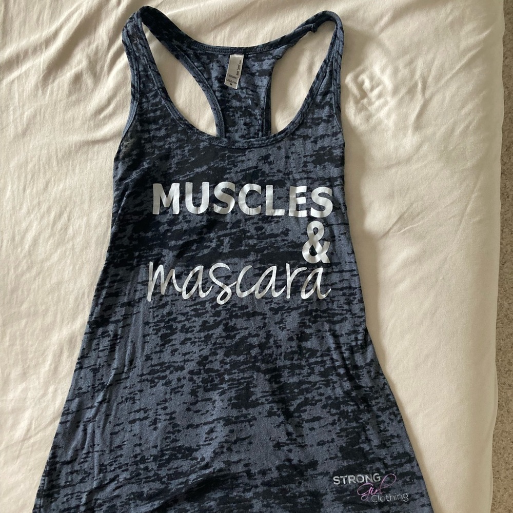 Muscles and Mascara Black and Dark Grey Tank Top